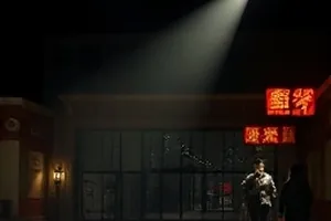 石阶上的光电影封面，清晨石阶与斜射进巷子的日光